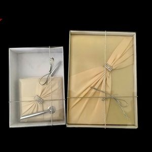 Lillian Rose Elegant Ivory Guest Book & Pen